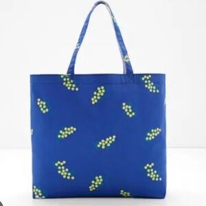 Jacadi Royal Blue Tote with Yellow Grape Pattern